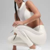 Airlift High-Waist Mesh Infatuation Legging - Ivory