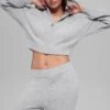 Cashmere Plush Waffle Full Zip Hoodie - Athletic Heather Grey
