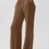 Semi-Sheer Delicate Lounge Flare Pant - Sun Kissed Brown