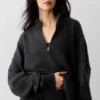 Wool Cashmere New Class 1/4 Zip Pullover - Black