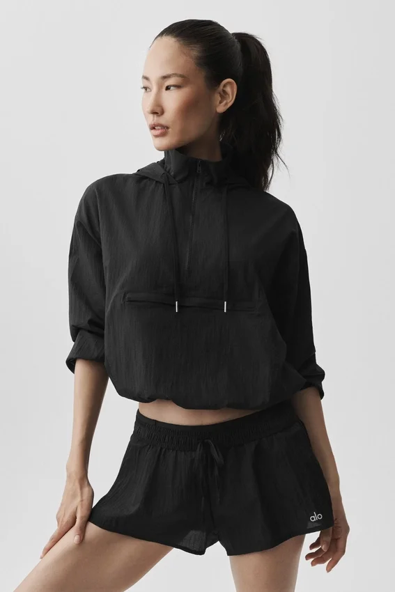1/4 Zip Go Time Pullover - Black