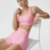 3" Airlift Gingham High-Waist Sleek Short - Paradise Pink Gingham