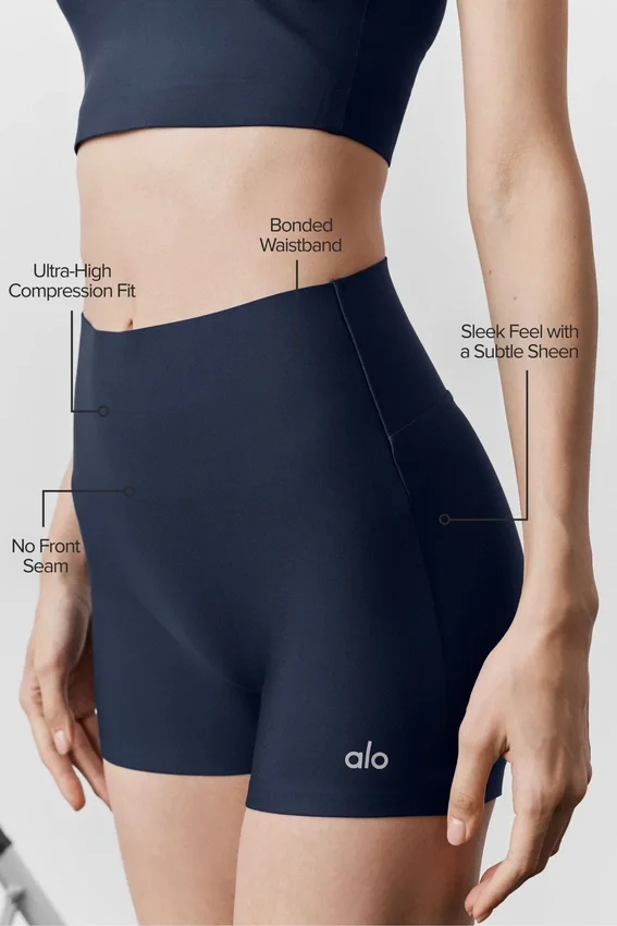 3" Airlift High-Waist Sleek Short - Navy