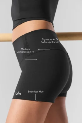 3″ Alo Softsculpt High-Waist Precision Short – Black