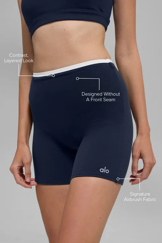 5" Airbrush Double up Short - Navy/White