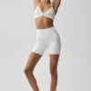 5" Airbrush High-Waist Biker Short - White