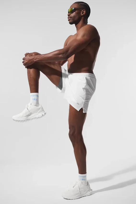 5" Traction Running Short - White