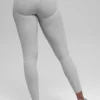 7/8 High-Waist Alosoft Heart Throb Legging - Athletic Heather Grey/Whi