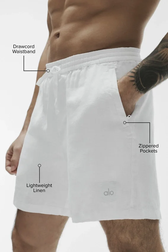 7" Linen Days Short - White