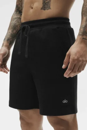 7″ Waffle Lounge Short – Black