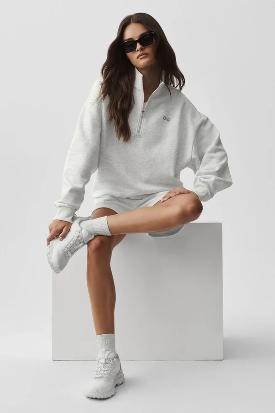 Accolade 1/4 Zip Pullover - White Heather
