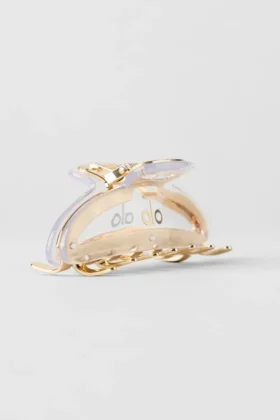 Acrylic Illusion Claw Clip – Clear/Brushed Gold