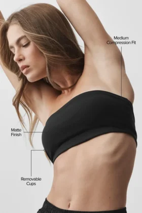 Airbrush Bandeau Bra – Black