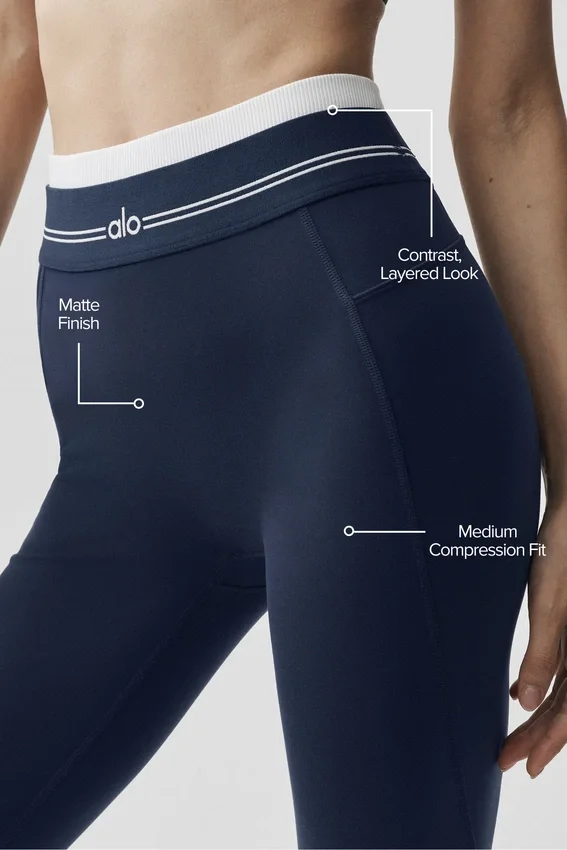 Airbrush High-Waist 7/8 Better Together Legging - Navy/White