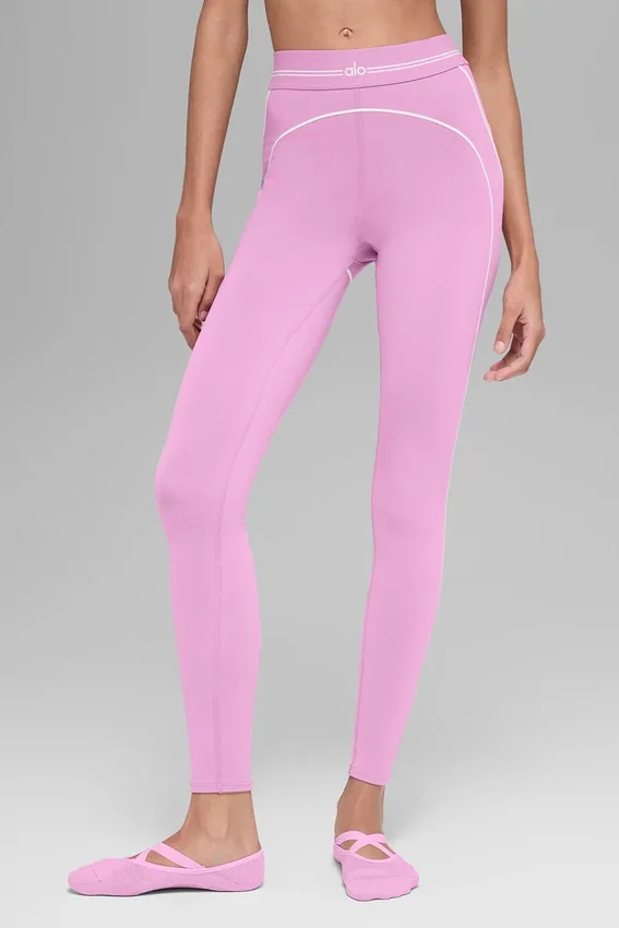 Airbrush High-Waist 7/8 Heart Throb Legging - Candy Heart Pink/White