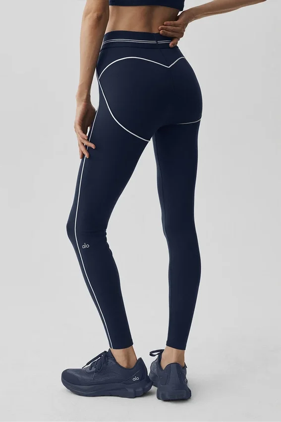 Airbrush High-Waist 7/8 Heart Throb Legging - Navy/White