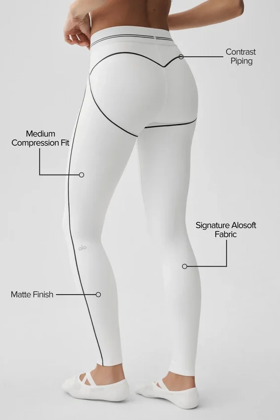 Airbrush High-Waist Heart Throb Legging - White/Black