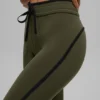 Airbrush High-Waist Race Pace Capri - Green Olive/Black