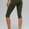 Airbrush High-Waist Race Pace Capri - Green Olive/Black