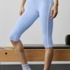 Airbrush High-Waist Race Pace Capri - Light Provence Blue/White