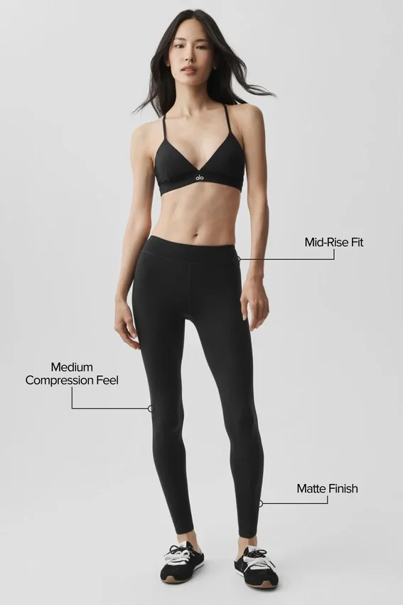 Airbrush Mid-Rise 7/8 Legging - Black