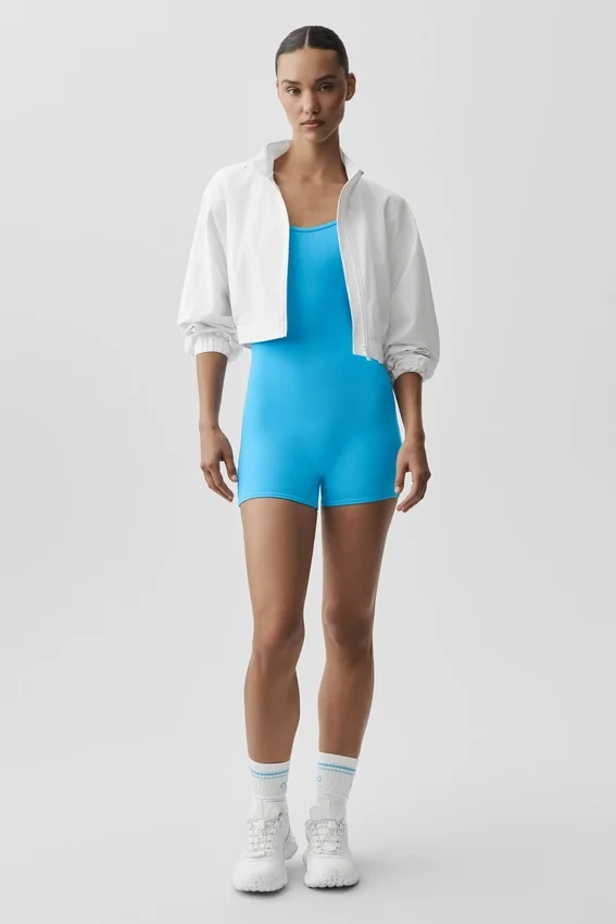 Airbrush One and Done Short Onesie - Azure Blue