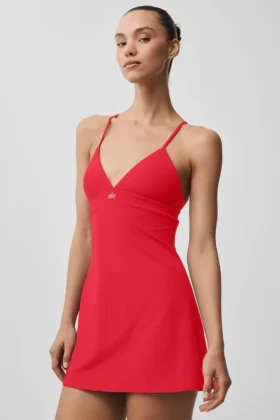Airbrush Splendor Dress - Bright Red