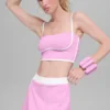 Airbrush Streamlined Bra Tank - Candy Heart Pink/White