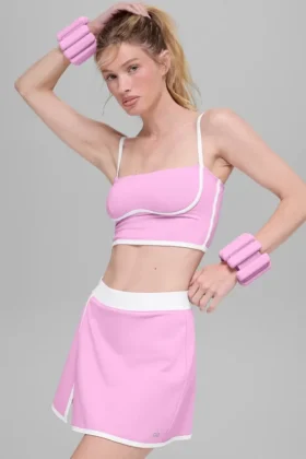 Airbrush Streamlined Bra Tank - Candy Heart Pink/White