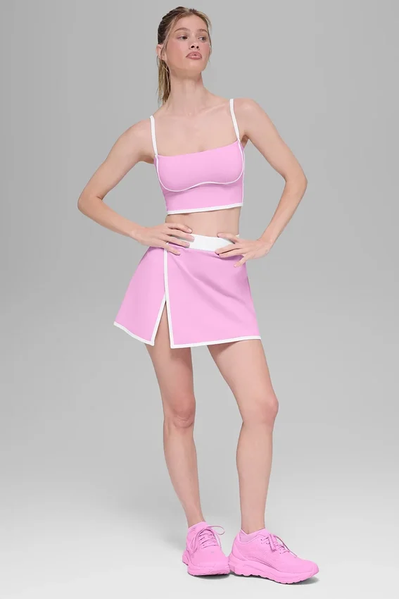 Airbrush Streamlined Bra Tank - Candy Heart Pink/White