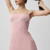 Airbrush Streamlined Dress - Vintage Pink/White