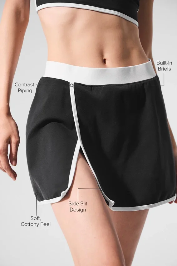Airbrush Streamlined Skirt - Black/White