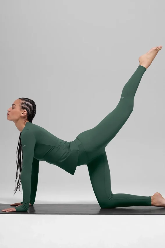 Airbrush Winter Warm High-Waist Nocturne Legging - Clover Green