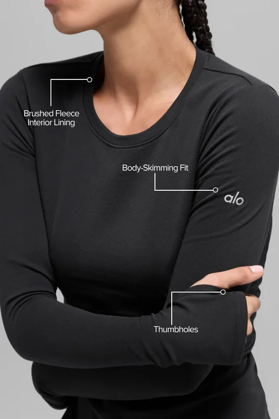 Airbrush Winter Warm Nocturne Long Sleeve - Black