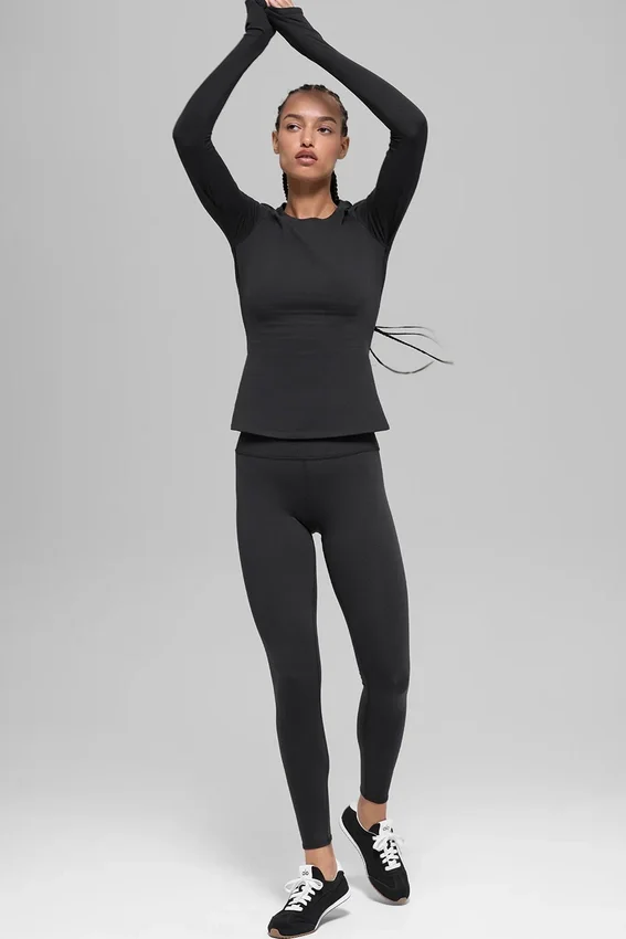 Airbrush Winter Warm Nocturne Long Sleeve - Black