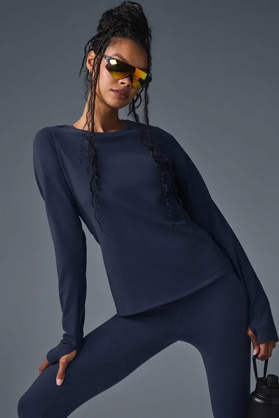 Airbrush Winter Warm Nocturne Long Sleeve - Navy