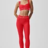 Airlift High-Waist Alignment Legging - Bright Red/White
