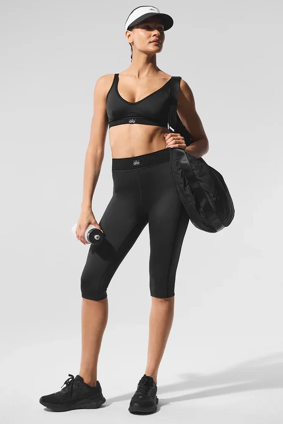 Airlift High-Waist Line up Capri - Black