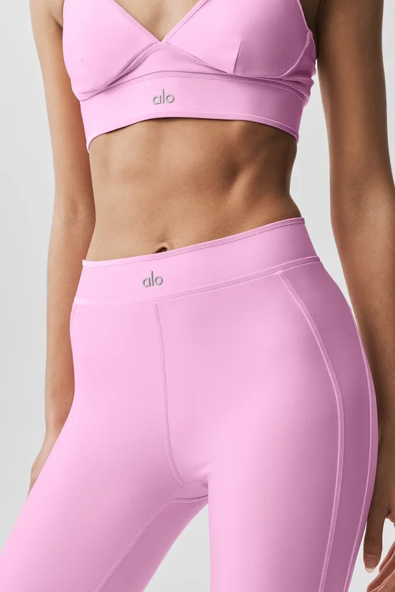 Airlift High-Waist Love Language Stirrup Legging - Candy Heart Pink