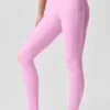 Airlift High-Waist Love Language Stirrup Legging - Candy Heart Pink