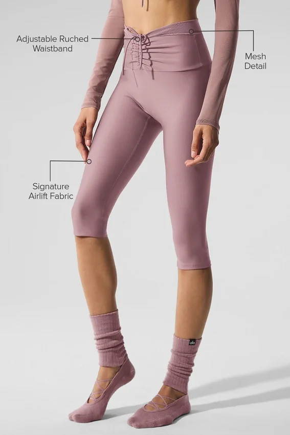 Airlift Mesh High-Waist Divine Capri - Smoky Quartz
