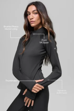 Airlift Winter Warm 1/4 Zip Long Sleeve – Black