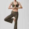 Alo Softsculpt 7/8 Foldover Flare Legging - Olive Tree