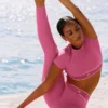 Alo Softsculpt Amp It up Short Sleeve Bra - Paradise Pink