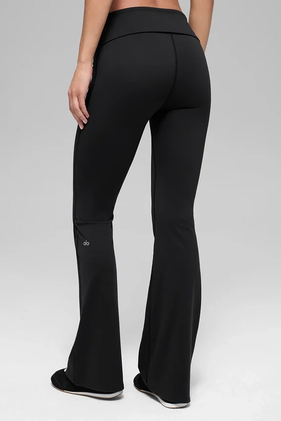 Alo Softsculpt Foldover Flare Legging - Black