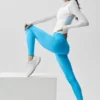 Alo Softsculpt High-Waist 7/8 Superset Legging - Azure Blue