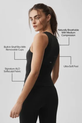 Alo Softsculpt No Nonsense Bra Tank – Black