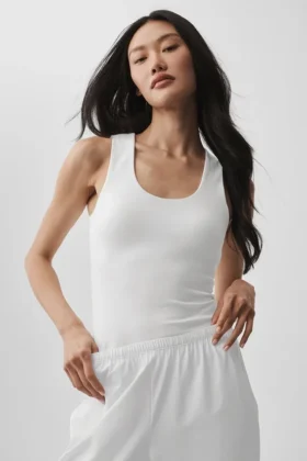 Alo Softsculpt No Nonsense Bra Tank - White