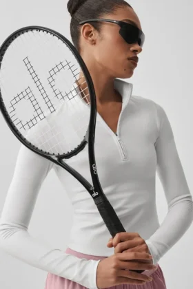 Alo Softsculpt Precision 1/4 Zip Long Sleeve - White