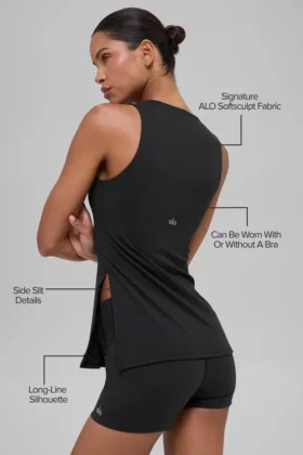 Alo Softsculpt Precision Full Length Bra Tank – Black